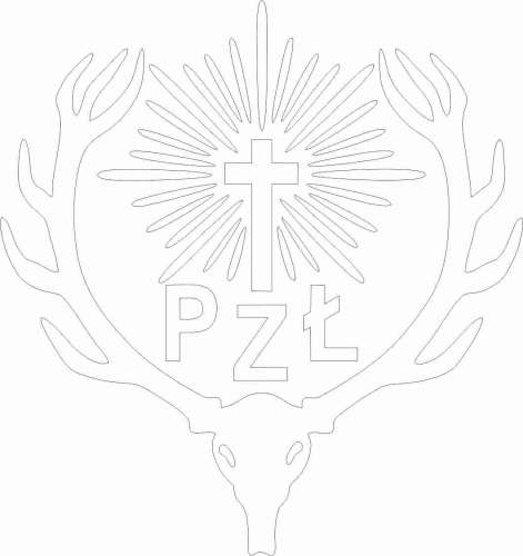 Logo PZŁ - naklejka Biały