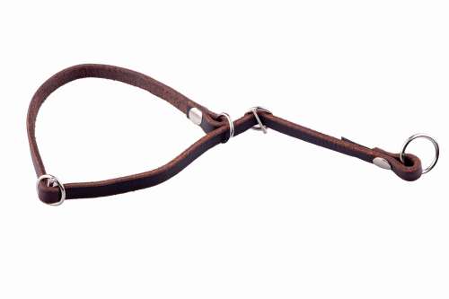 Obroża skórzana półzaciskowa / dławik 50 cm