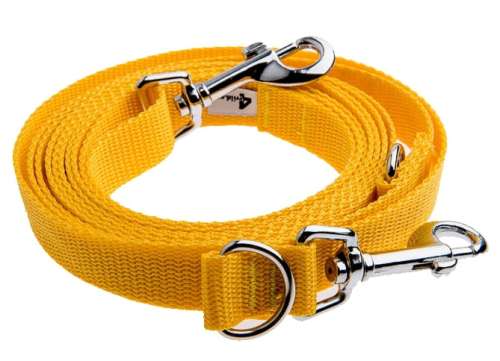 Smycz przepinana regulowana 280 cm żółta