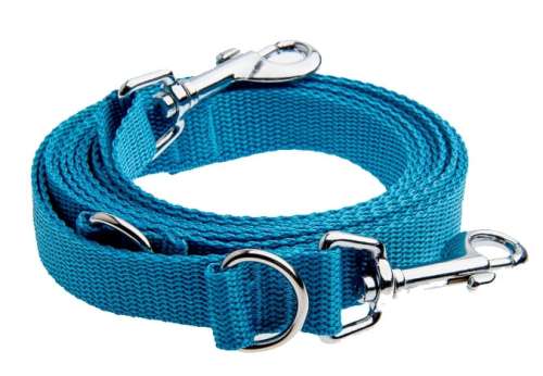 Smycz przepinana regulowana 280 cm turkusowa