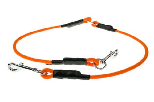 Rozdzielacz z linki Biothane 8mm 2x60 cm pomarańczowy