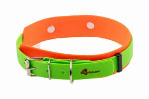 Obroża tropowa BioThane 38 mm 38-52 cm Pomarańczowo-zielona 