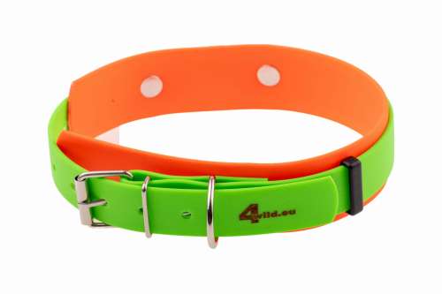 Obroża tropowa BioThane 38 mm 38-52 cm Pomarańczowo-zielona 
