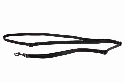 Smycz regulowana przez ramię 110-300 cm czarna