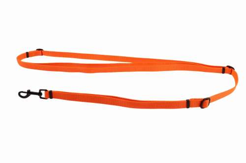 Smycz regulowana przez ramię 110-300 cm pomarańczowa