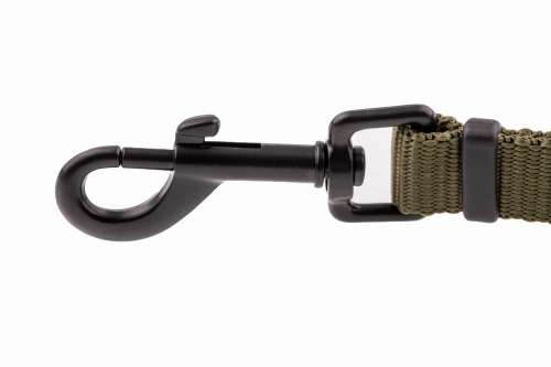 smycz regulowana przez ramię khaki karabińczyk.jpg